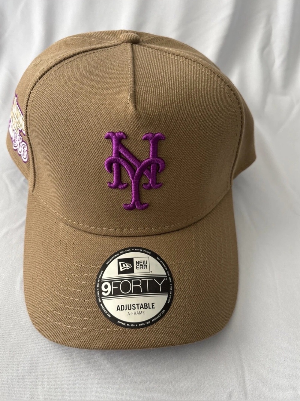 New Era Brown Cap with Purple NY Logo